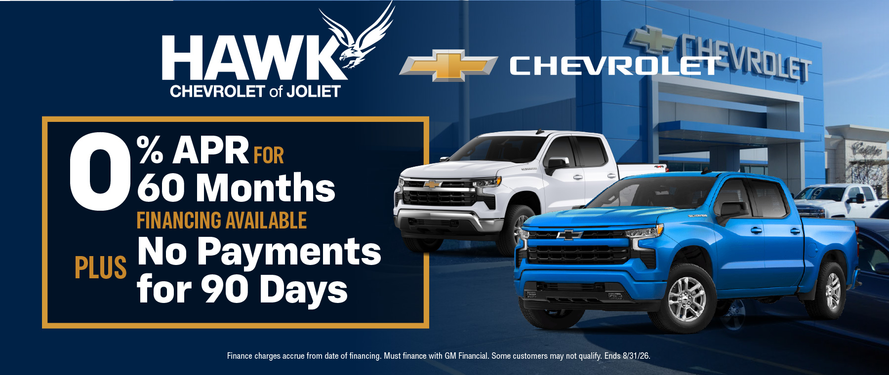 Hawk Chevrolet Joliet 0% APR for 60 Months
