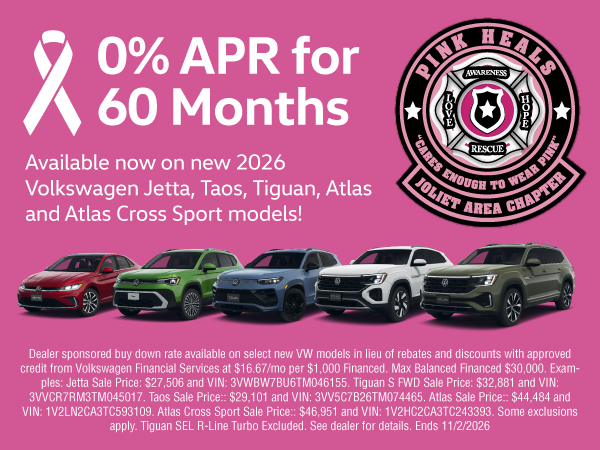 Hawk VW Joliet 0% APR for 60 Months