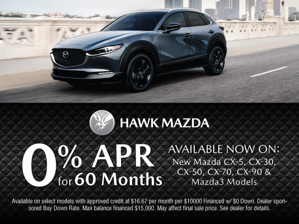 Hawk Mazda Joliet 0% APR for 60 Months